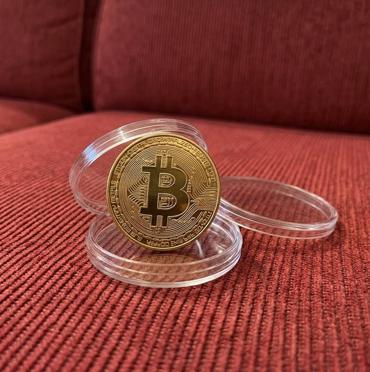 Συλλεκτικό Bitcoin (BTC) κρυπτο νομισμα σε θήκη