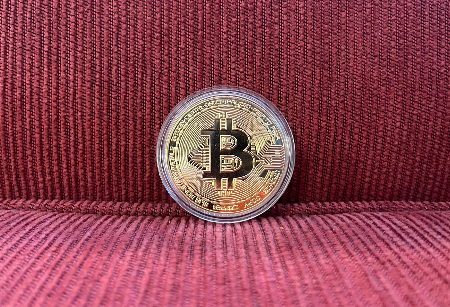 Συλλεκτικό Bitcoin (BTC) κρυπτο νομισμα σε θήκη